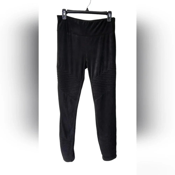 Cotton On Faux Suede Stretchy Textured Goth Emo Biker Leggings, L - Picture 9 of 9